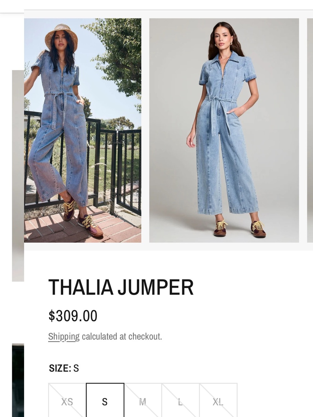 saltwater LUXE Light Blue Denim Jumpsuit with Tie Waist